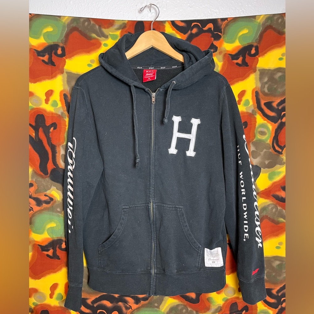 HUF Budweiser Beer Size Medium Black Hoodie
